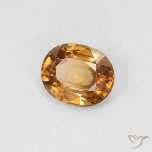 0.94 ct Orange Zircon Stone, Natural Zircon in Oval Facet Shape for Sale