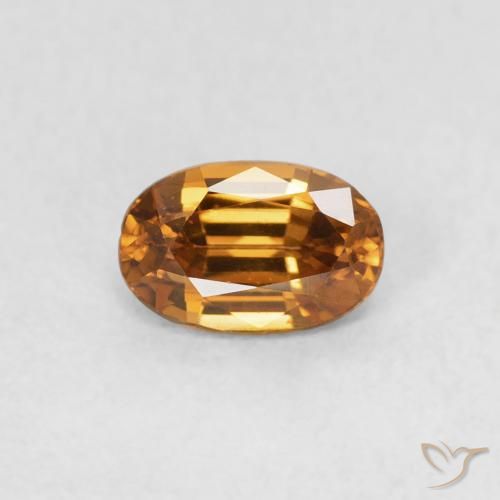 0.75ct Natural Orange Brown Zircon, Oval, VVS