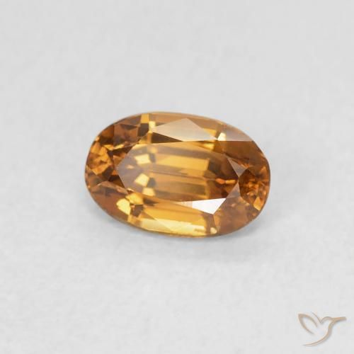 0.75 ct Orange Zircon Stone, Natural Zircon in Oval Facet Shape for Sale