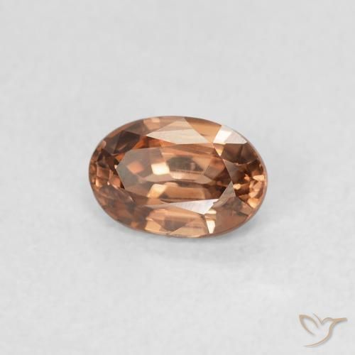 0.67 ct Orange Zircon Stone, Natural Zircon in Oval Facet Shape for Sale
