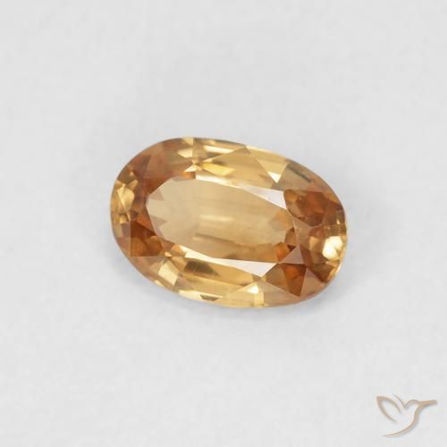 0.65 ct Orange Zircon Stone, Natural Zircon in Oval Facet Shape for Sale