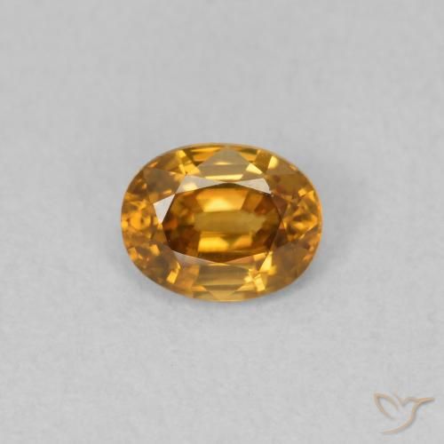0.59ct Natural Orange Brown Zircon, Oval, VVS-VS