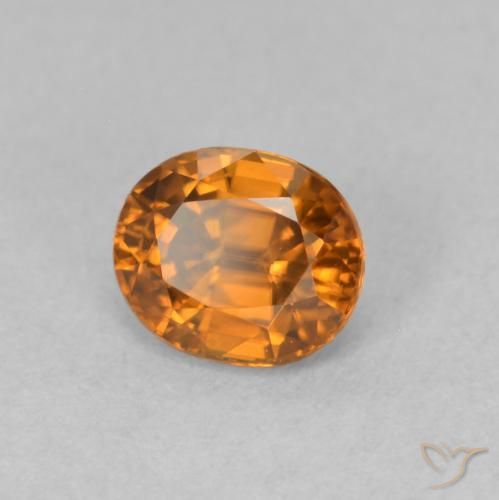1.04 ct Orange Zircon Stone, Natural Zircon in Oval Facet Shape for Sale