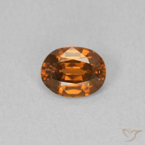 0.59ct Natural Deep Orange Zircon, Oval, VVS-VS