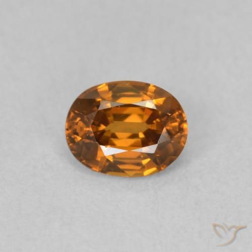 0.60ct Natural Deep Orange Zircon, Oval, VVS-VS