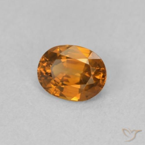 0.60 ct Orange Zircon Stone, Natural Zircon in Oval Facet Shape for Sale