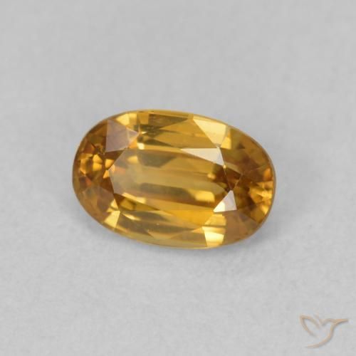 0.78 ct Orange Zircon Stone, Natural Zircon in Oval Facet Shape for Sale