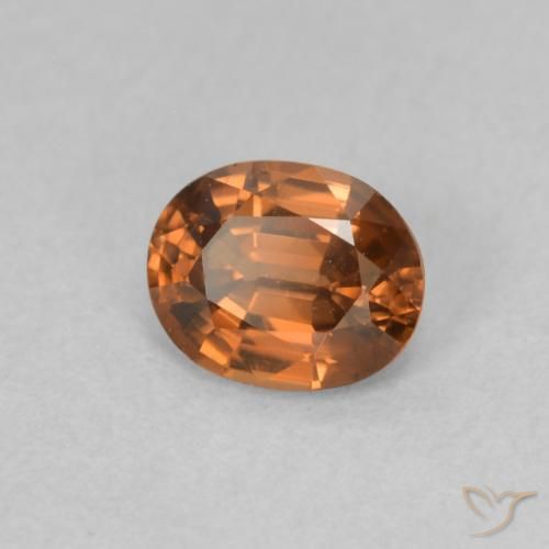 0.87 ct Orange Zircon Stone, Natural Zircon in Oval Facet Shape for Sale