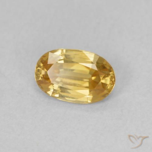 0.69 ct Golden Zircon Stone, Natural Zircon in Oval Facet Shape for Sale