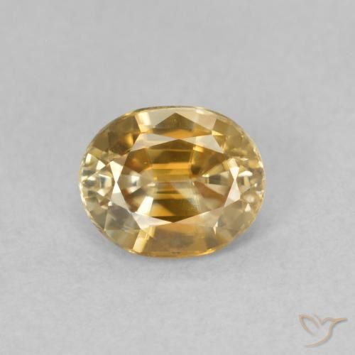 1.03ct Natural champagne Zircon, Oval, VVS-VS