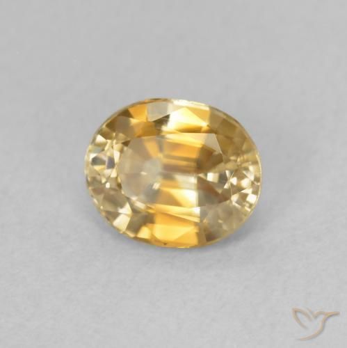 1.03 ct Golden Zircon Stone, Natural Zircon in Oval Facet Shape for Sale
