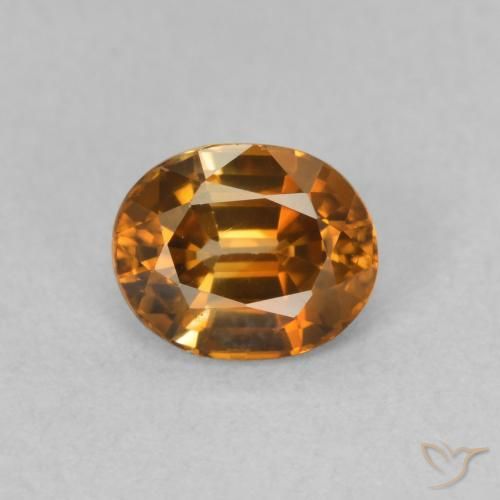 1.06ct Natural Earth Orange Zircon, Oval, VVS-VS