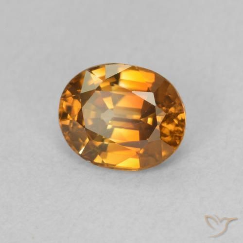 1.06 ct Orange Zircon Stone, Natural Zircon in Oval Facet Shape for Sale