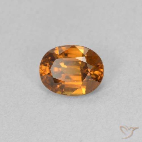 0.63 ct Orange Zircon Stone, Natural Zircon in Oval Facet Shape for Sale