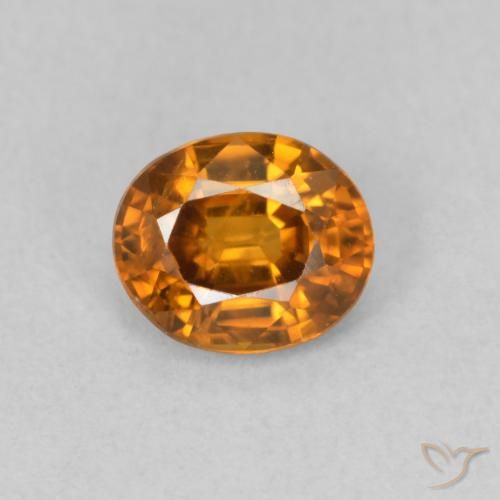 0.98ct Natural Medium Orange Zircon, Oval, VVS-VS