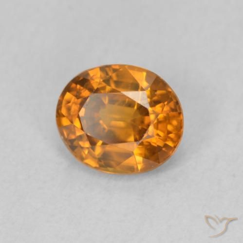 0.98 ct Orange Zircon Stone, Natural Zircon in Oval Facet Shape for Sale