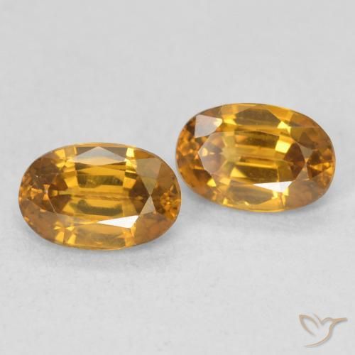 1.56 ctw Golden Zircon Stones, Natural Zircon in Oval Facet Shape for Sale