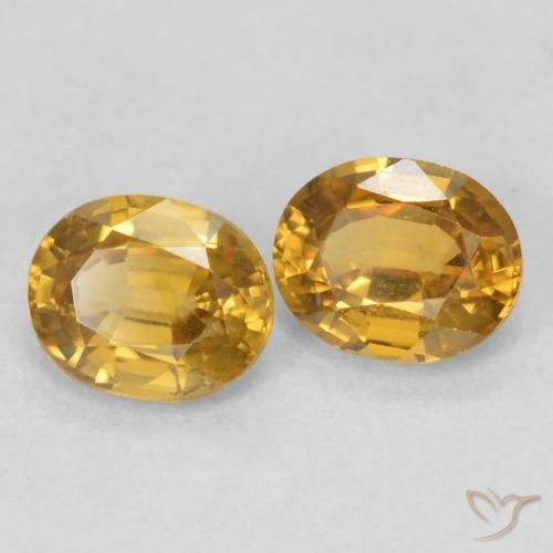 1.80 ctw Golden Zircon Stones, Natural Zircon in Oval Facet Shape for Sale