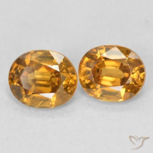 1.89 ctw Golden Zircon Stones, Natural Zircon in Oval Facet Shape for Sale
