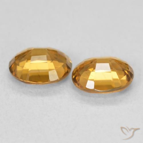Zircon Gemstones in 6 x 5 mm Size for Sale, Zircon Stones in Orange-Gold Color