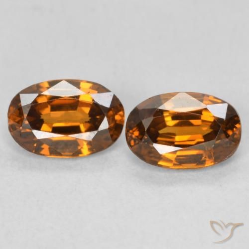 1.60ctw Natural Deep Brownish Orange Zircon, Oval, VVS-VS