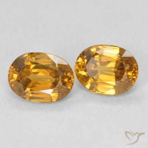 1.16 ctw Golden Zircon Stones, Natural Zircon in Oval Facet Shape for Sale