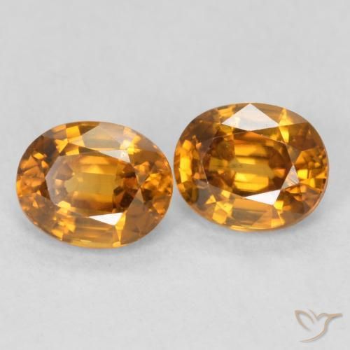 1.22 ctw Orange Zircon Stones, Natural Zircon in Oval Facet Shape for Sale