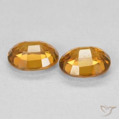 Zircon Gemstones in 5.1 x 4.1 mm Size for Sale, Zircon Stones in Orange Brown Color
