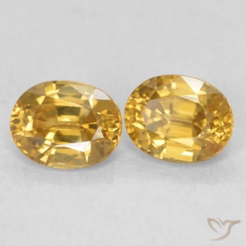 1.31 ctw Golden Zircon Stones, Natural Zircon in Oval Facet Shape for Sale