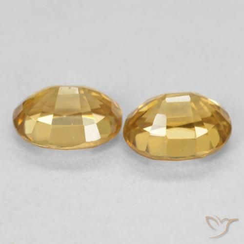 Zircon Gemstones in 5.2 x 4.1 mm Size for Sale, Zircon Stones in Deep Gold Color