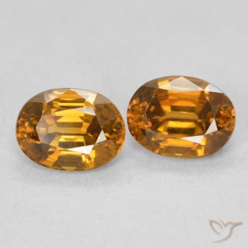 1.19 ctw Orange Zircon Stones, Natural Zircon in Oval Facet Shape for Sale