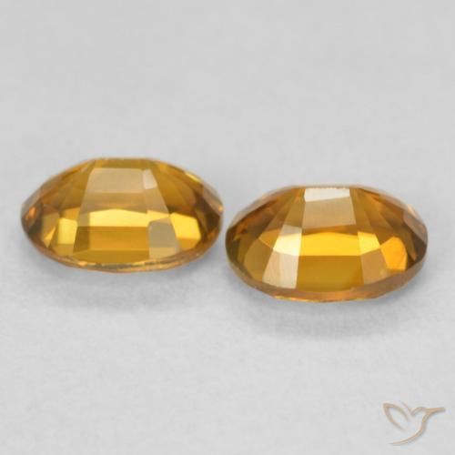Zircon Gemstones in 5.2 x 3.9 mm Size for Sale, Zircon Stones in Orange Brown Color
