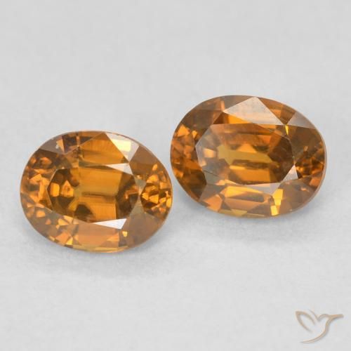 1.17 ctw Orange Zircon Stones, Natural Zircon in Oval Facet Shape for Sale