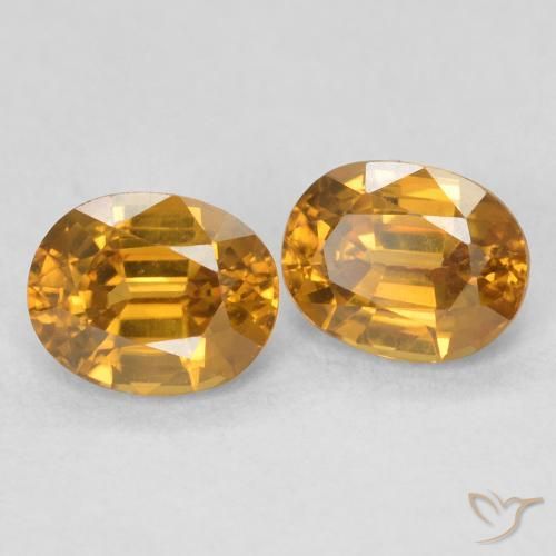 1.25 ctw Orange Zircon Stones, Natural Zircon in Oval Facet Shape for Sale