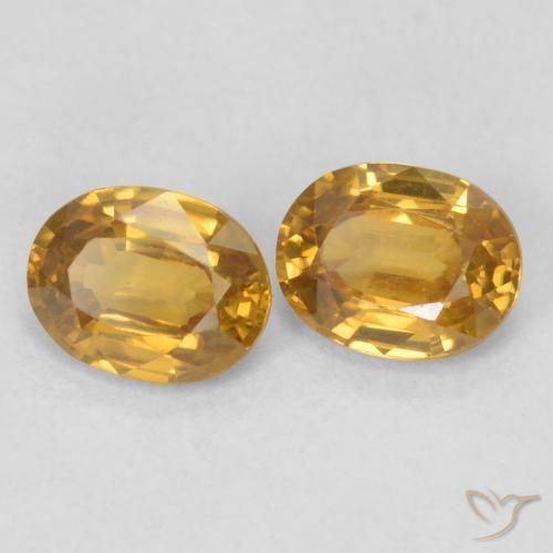 1.09 ctw Golden Zircon Stones, Natural Zircon in Oval Facet Shape for Sale