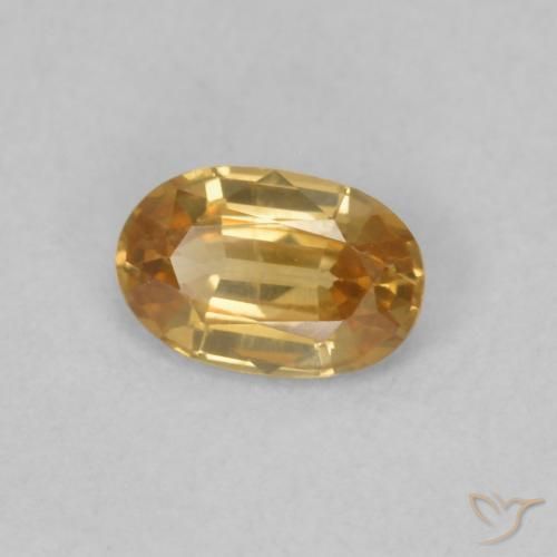 0.63 ct Golden Zircon Stone, Natural Zircon in Oval Facet Shape for Sale