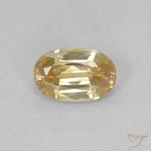 0.67ct Natural champagne Zircon, Oval, VVS-VS