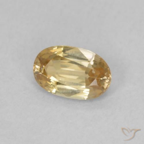 0.67 ct Golden Zircon Stone, Natural Zircon in Oval Facet Shape for Sale