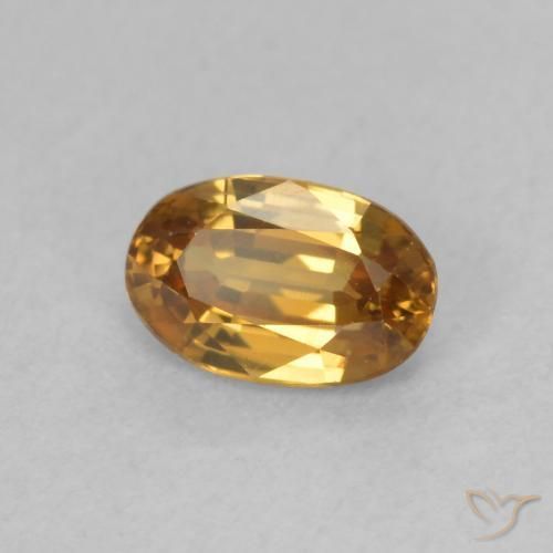 0.77 ct Golden Zircon Stone, Natural Zircon in Oval Facet Shape for Sale