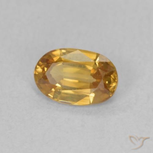 0.70 ct Golden Zircon Stone, Natural Zircon in Oval Facet Shape for Sale
