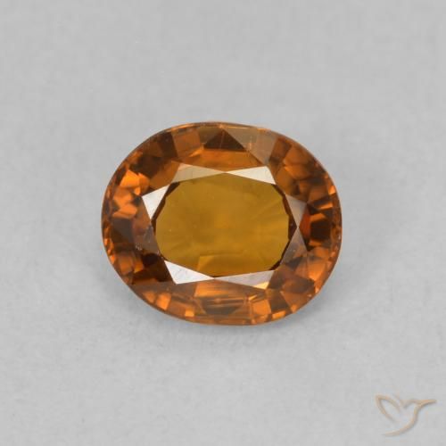 0.88ct Natural Deep Orange Zircon, Oval, VVS-VS