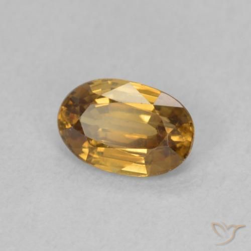 0.72 ct Golden Zircon Stone, Natural Zircon in Oval Facet Shape for Sale