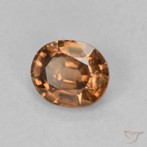 1.02 ct Orange Zircon Stone, Natural Zircon in Oval Facet Shape for Sale