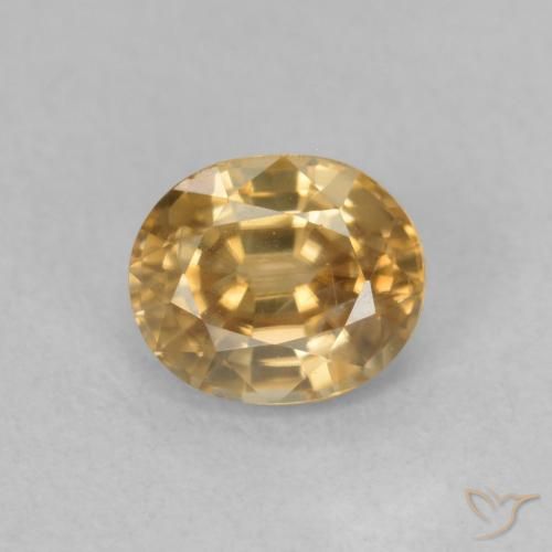 1.00ct Natural champagne Zircon, Oval, VS