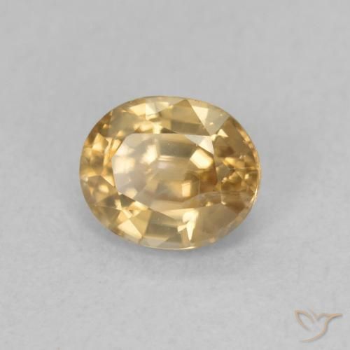 1.00 ct Golden Zircon Stone, Natural Zircon in Oval Facet Shape for Sale
