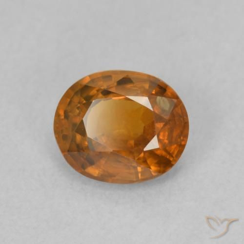 0.96 ct Orange Zircon Stone, Natural Zircon in Oval Facet Shape for Sale