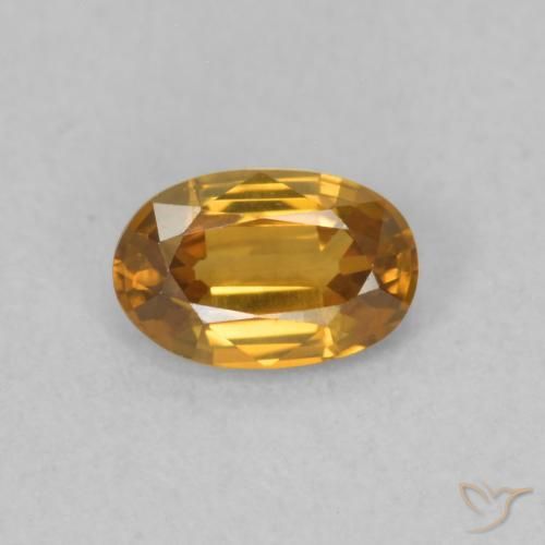 0.63ct Natural Medium Orange Zircon, Oval, VVS-VS