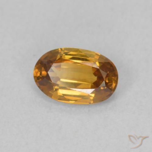 0.63 ct Orange Zircon Stone, Natural Zircon in Oval Facet Shape for Sale