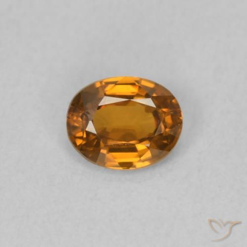 0.50ct Natural Medium Orange Zircon, Oval, VVS-VS