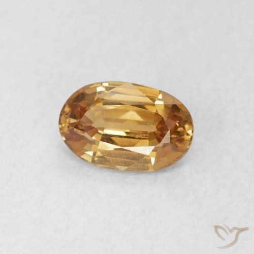 0.69 ct Golden Zircon Stone, Natural Zircon in Oval Facet Shape for Sale